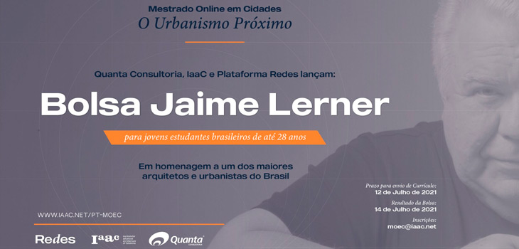 Bolsa Jaime Lerner oferece Mestrado Online em Cidades (MOeC) para jovens brasileiros