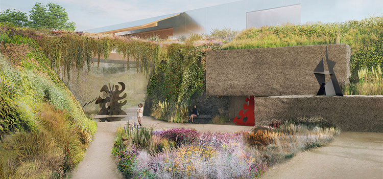 Arquitetos projetam jardim para atuar como museu a céu aberto nos EUA